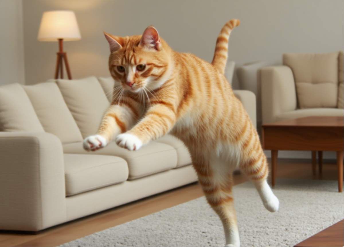 猫咪总是一惊一乍到处乱窜咋回事？