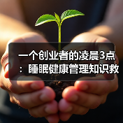一个创业者的凌晨3点:睡眠健康管理知识救了我(图3) 一个创业者的凌晨3点:睡眠健康管理知识救了我(图3)