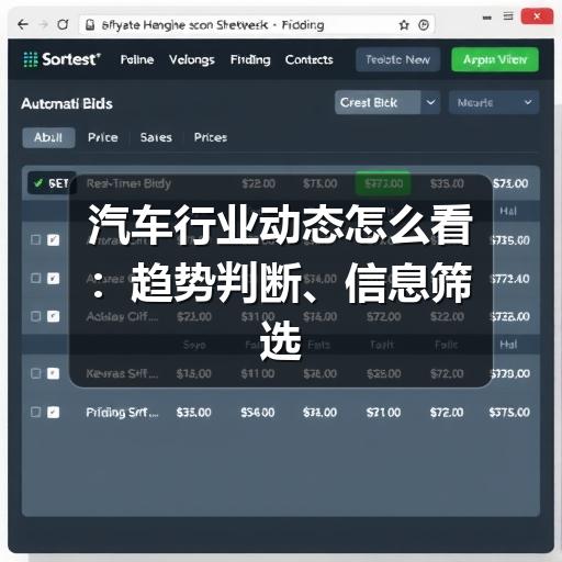 汽车行业动态怎么看:趋势判断、信息筛选与决策参考